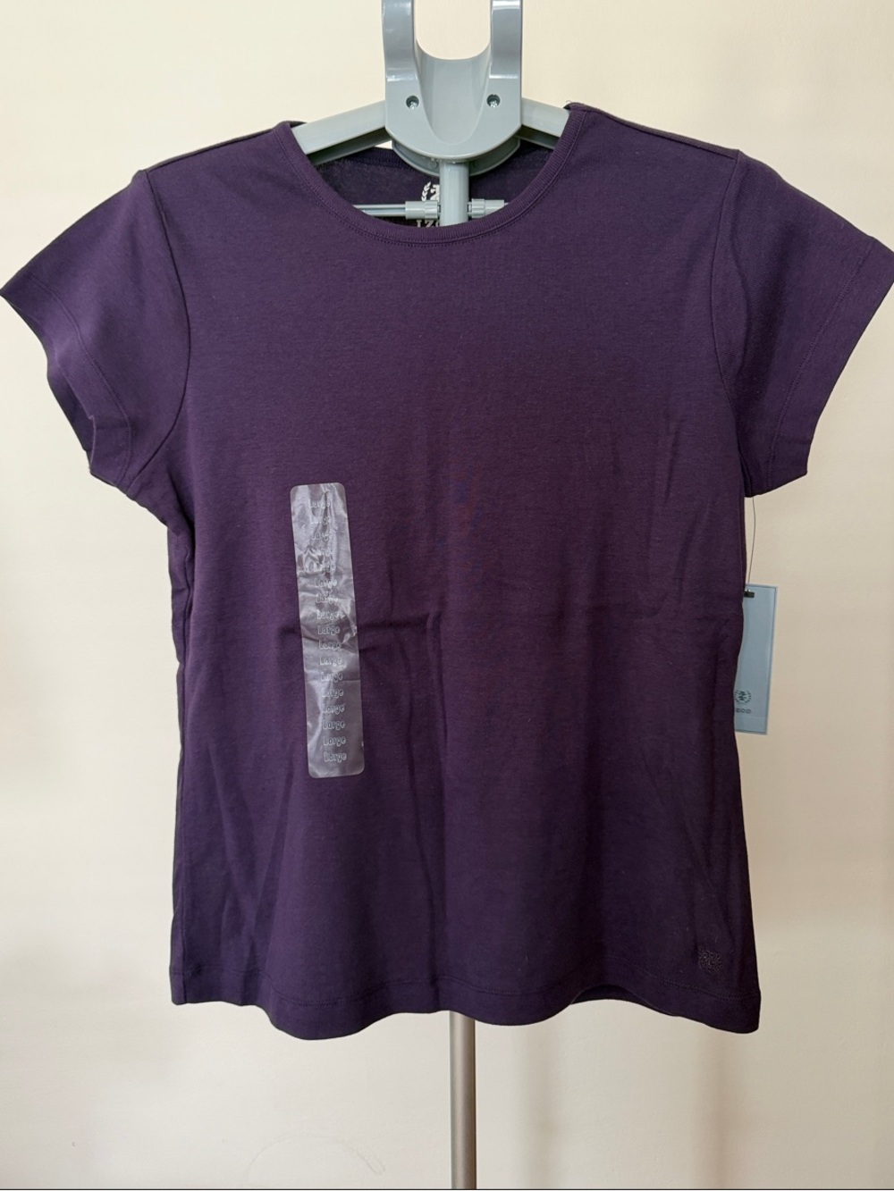 IZOD Deep Plum Short Sleeve Crew Neck Tee Size L